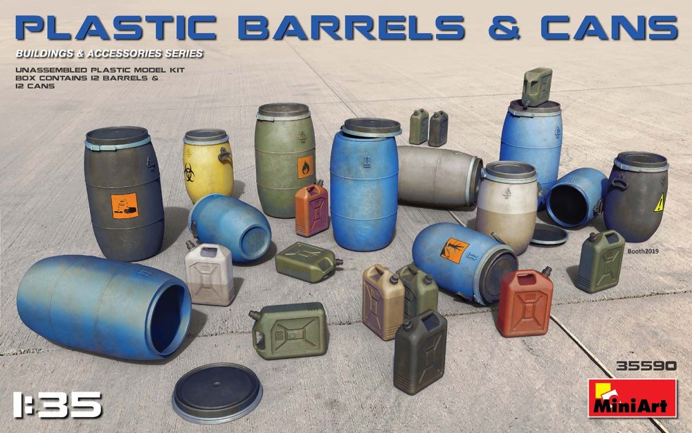 1/35 Plastic Barrels & Cans (12 + 12 pcs.)