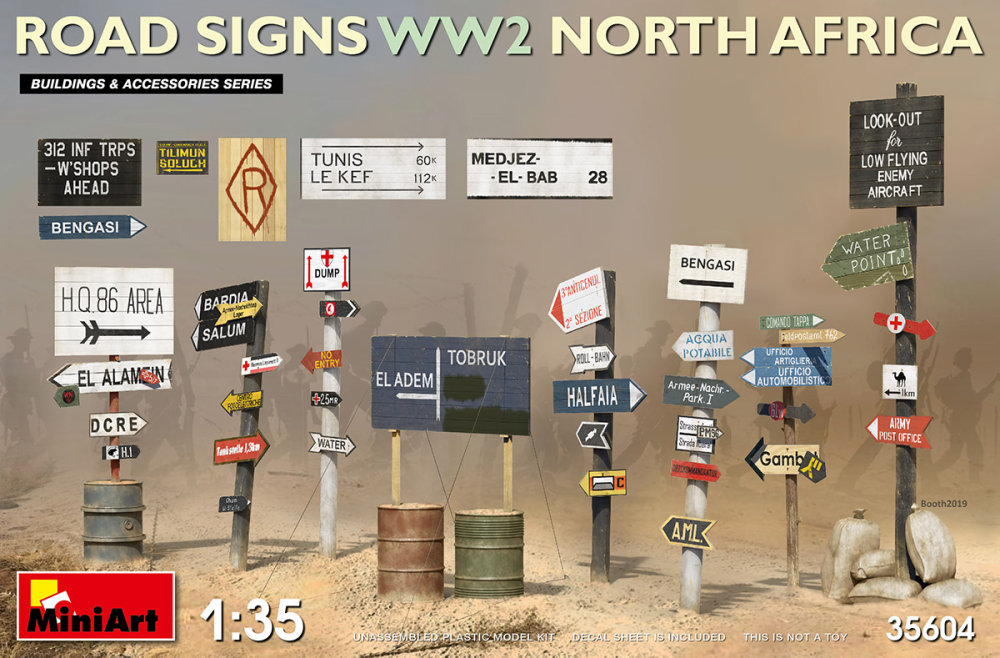 1/35 Road Signs North Africa WWII (incl. decals)