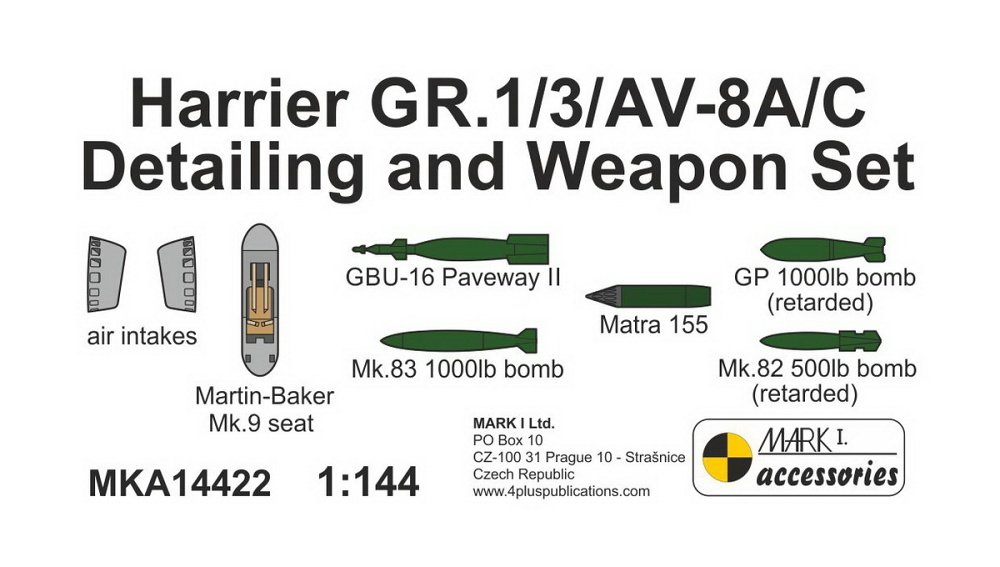 1/144 Harrier GR.1/3/AV-8A/C Detail & Weapon Set