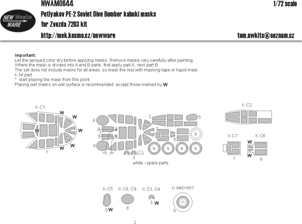 1/72 Mask PE-2 Soviet Dive Bomber (ZVEZDA 7283)