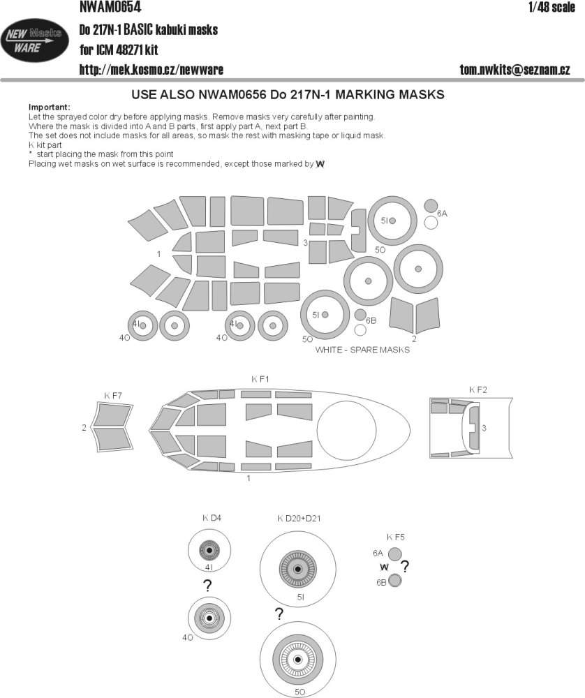 1/48 Mask Dornier Do 217N-1 BASIC (ICM 48271)