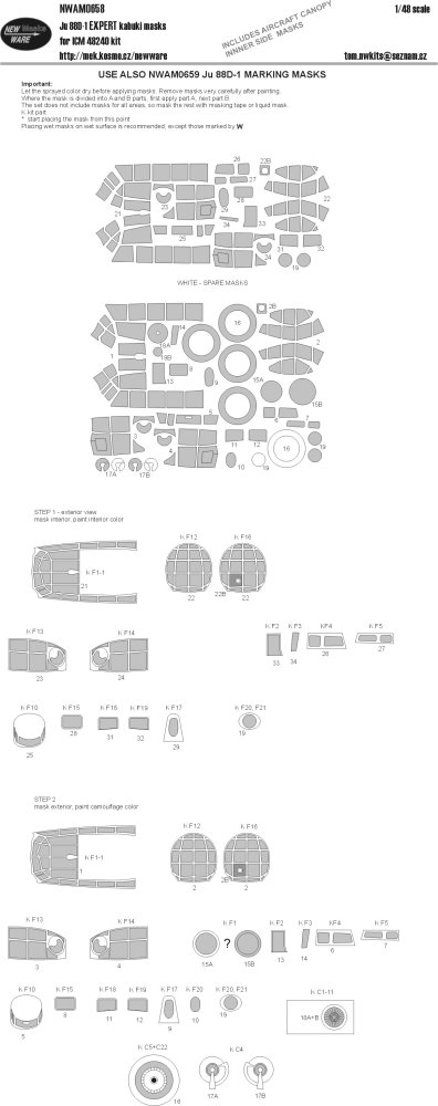 1/48 Mask Junkers Ju 88D-1 EXPERT (ICM 48240)