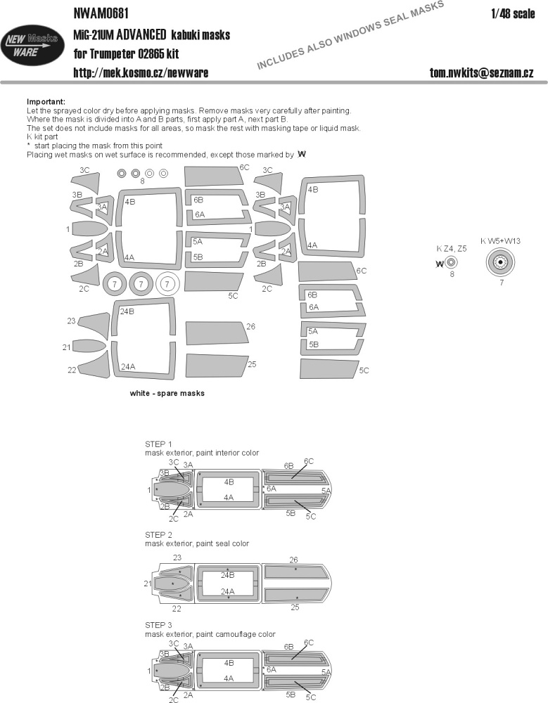 1/48 Mask MiG-21UM ADVANCED (TRUMP 02865)