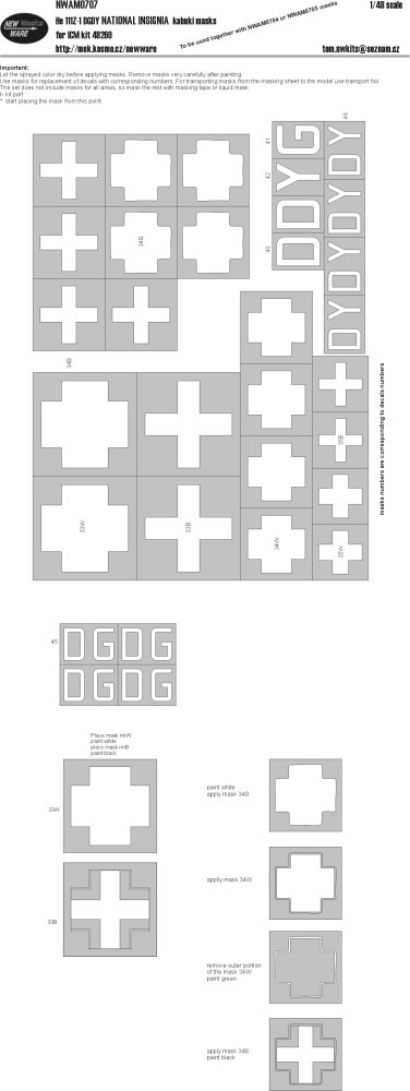 1/48 Mask He-111 Z-1 DGDY Nat.Insignia (ICM 48260)