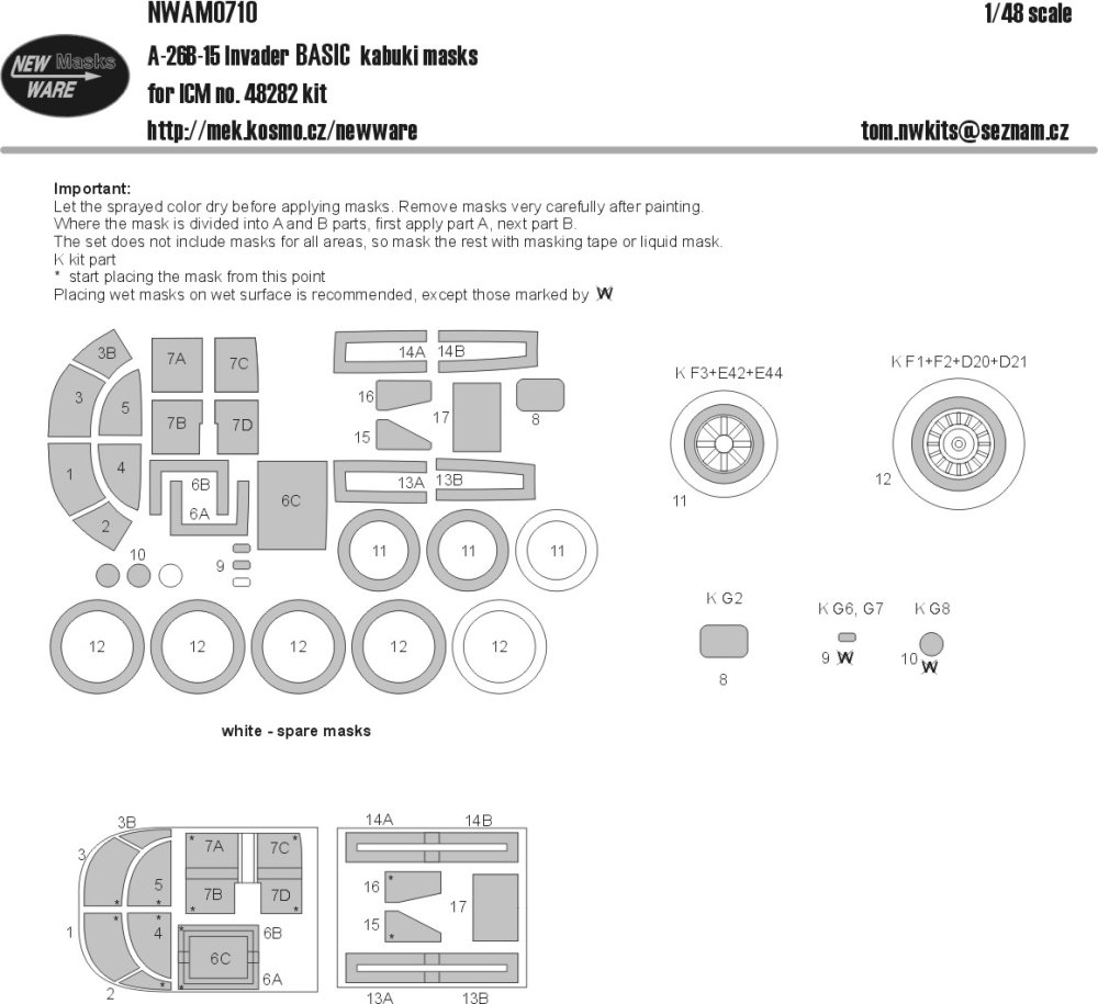 1/48 Mask A-26B-15 Invader BASIC (ICM 48282)