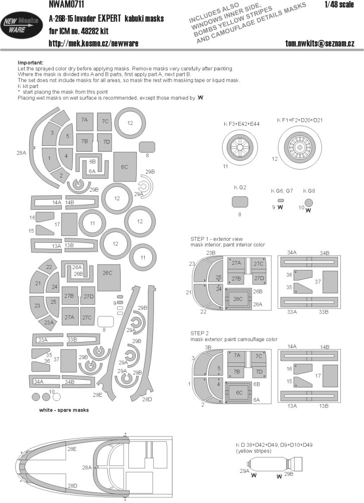 1/48 Mask A-26B-15 Invader EXPERT (ICM 48282)