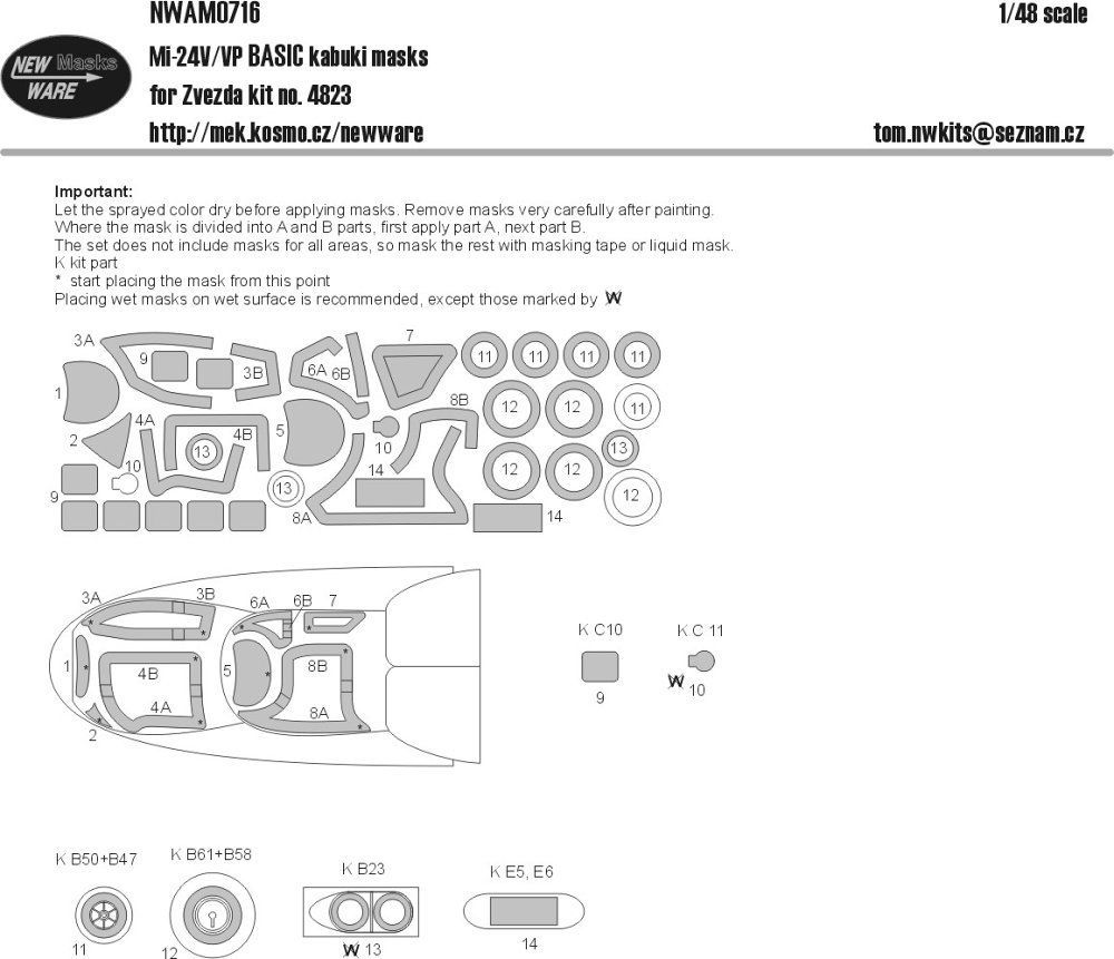 1/48 Mask Mi-24V/VP BASIC (ZVE 4823)