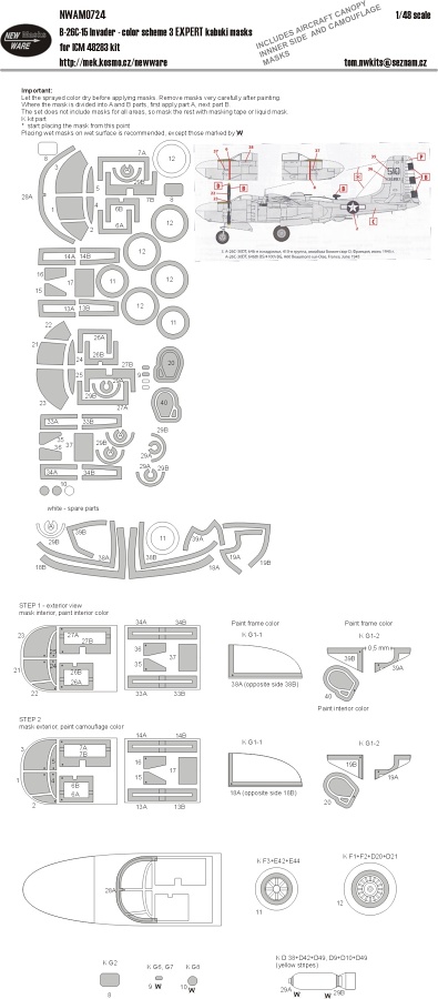 1/48 Mask A-26C-15 colour scheme 3 EXPERT (ICM)