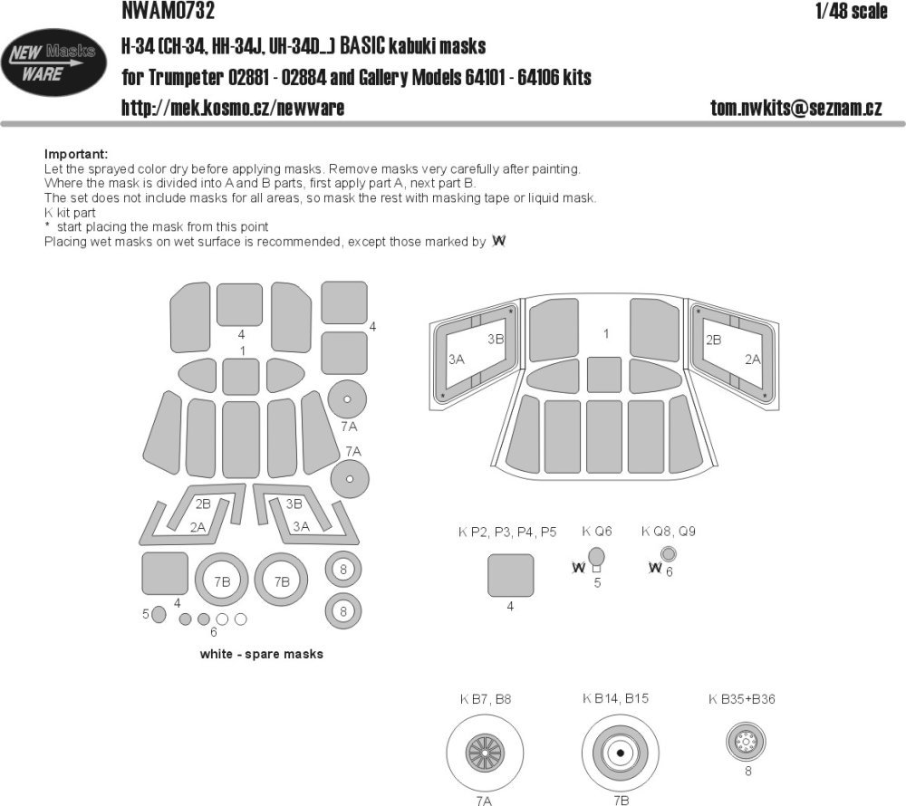 1/48 Mask H-34/CH-34/HH-34J/UH-34D BASIC (TRUMP)