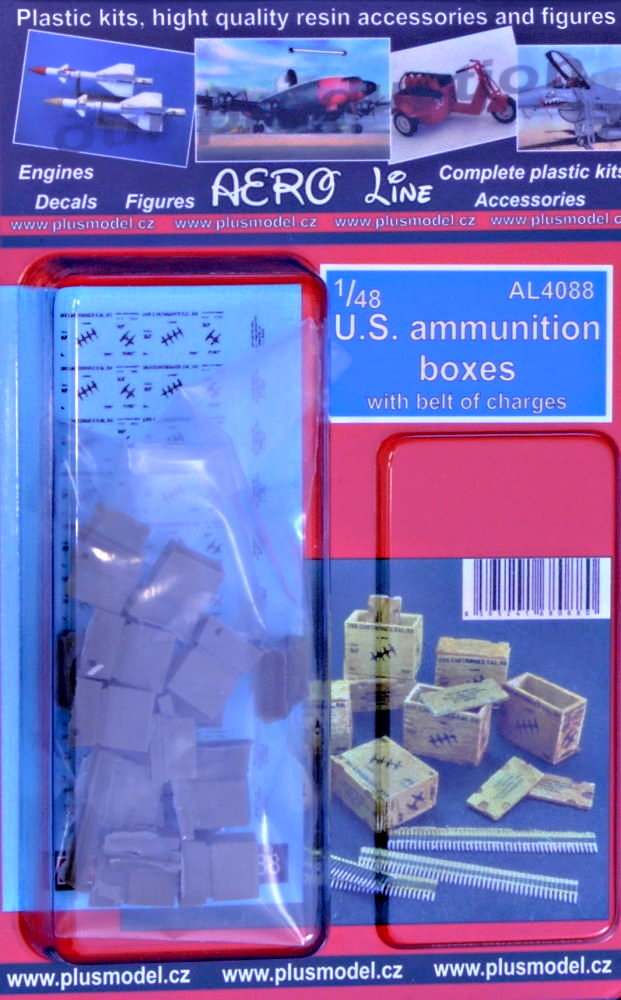 1/48 US ammunition boxes w/ belts of charges