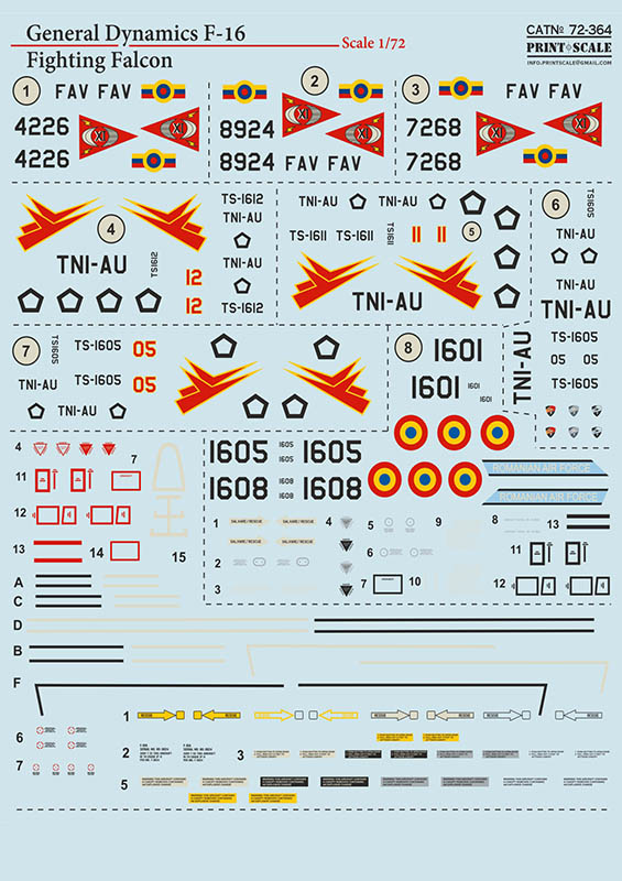 1/72 F-16 Fighting Falcon (wet decals)