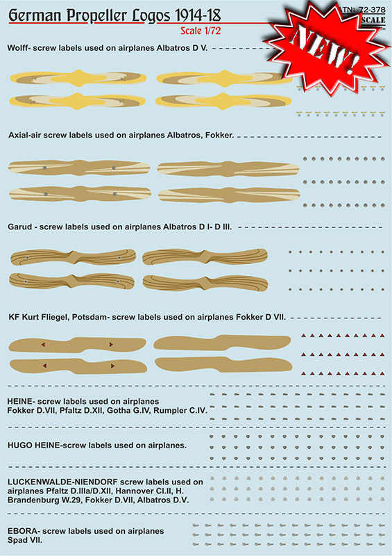 1/72 German Propeller Logos 1914-1918 (wet decals)