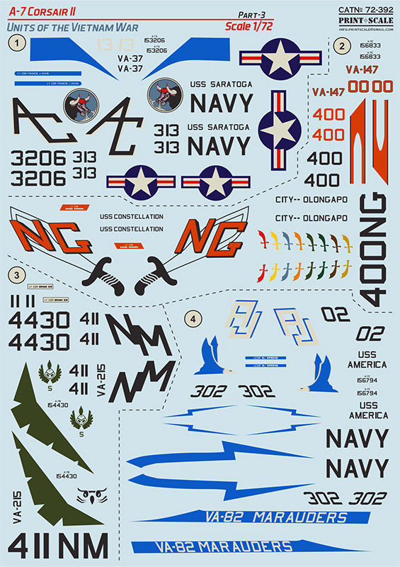 1/72 A-7 Corsair II Part 3 & technical stencils