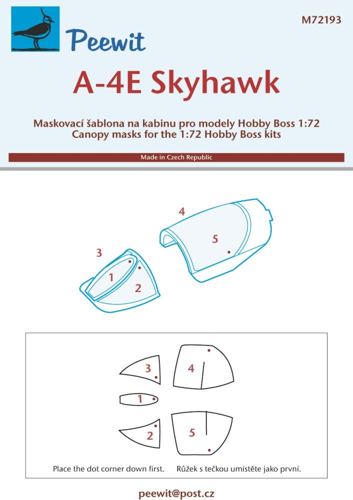 1/72 Canopy mask A-4E Skyhawk (HOBBYB)