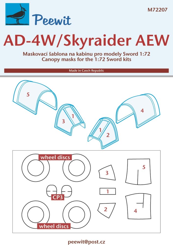 1/72 Canopy mask AD-4W/Skyraider AEW (SWORD)