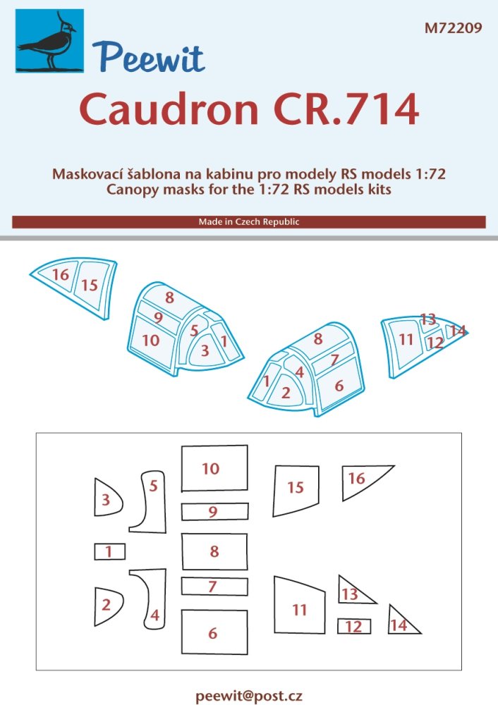 1/72 Canopy mask Caudron CR.714 (RS MODEL)