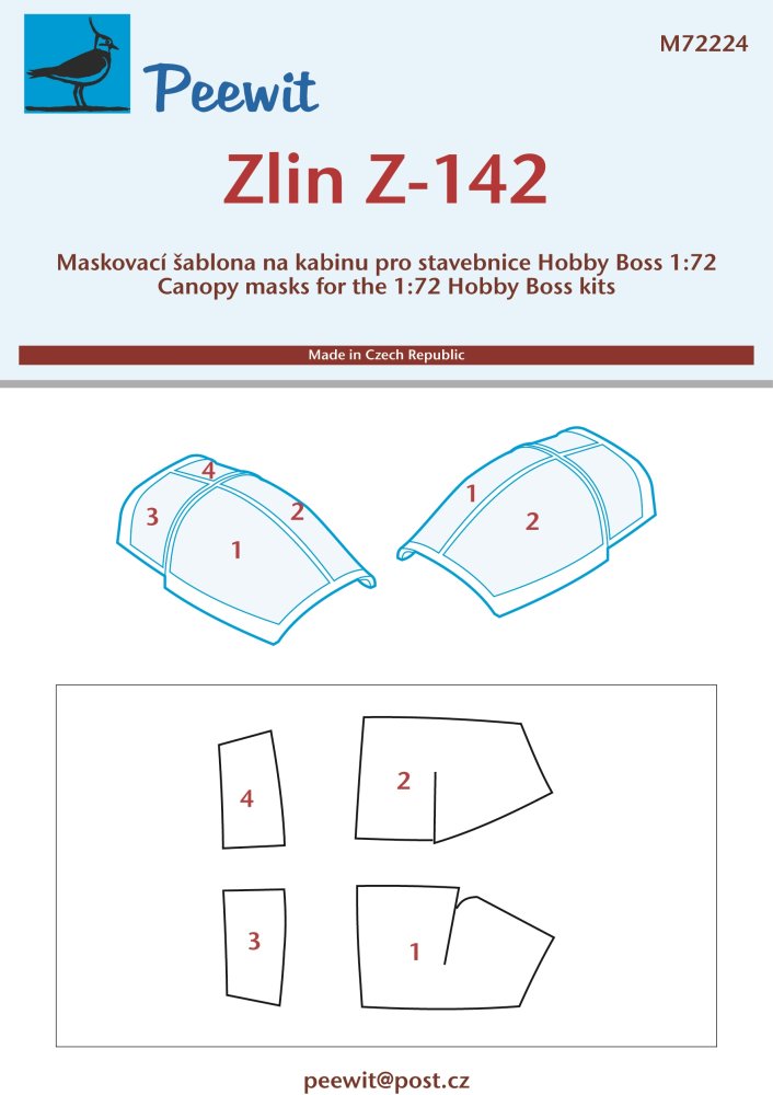 1/72 Canopy mask Zlin Z-142 (HOBBYB)