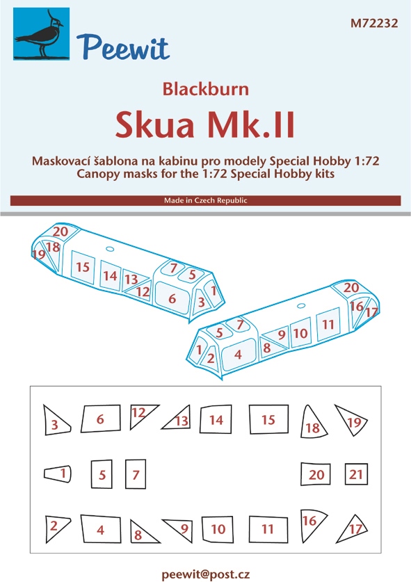 1/72 Canopy mask Blackburn Skua Mk.II (SP.HOB.)