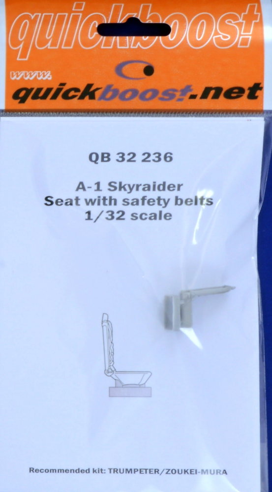 1/32 A-1 Skyraider seat with safety belts (TRUMP)