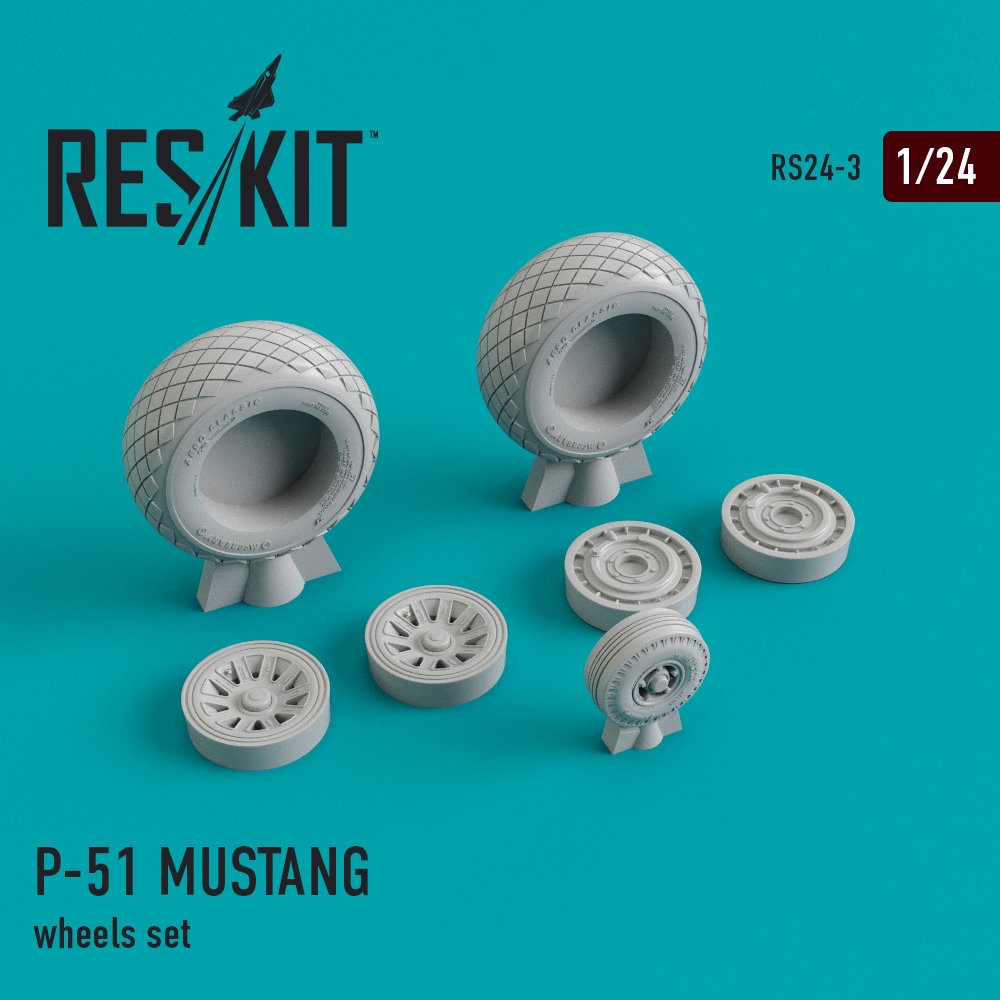 1/24 N.A. P-51 Mustang wheel set (AIRFIX/TRUMP)