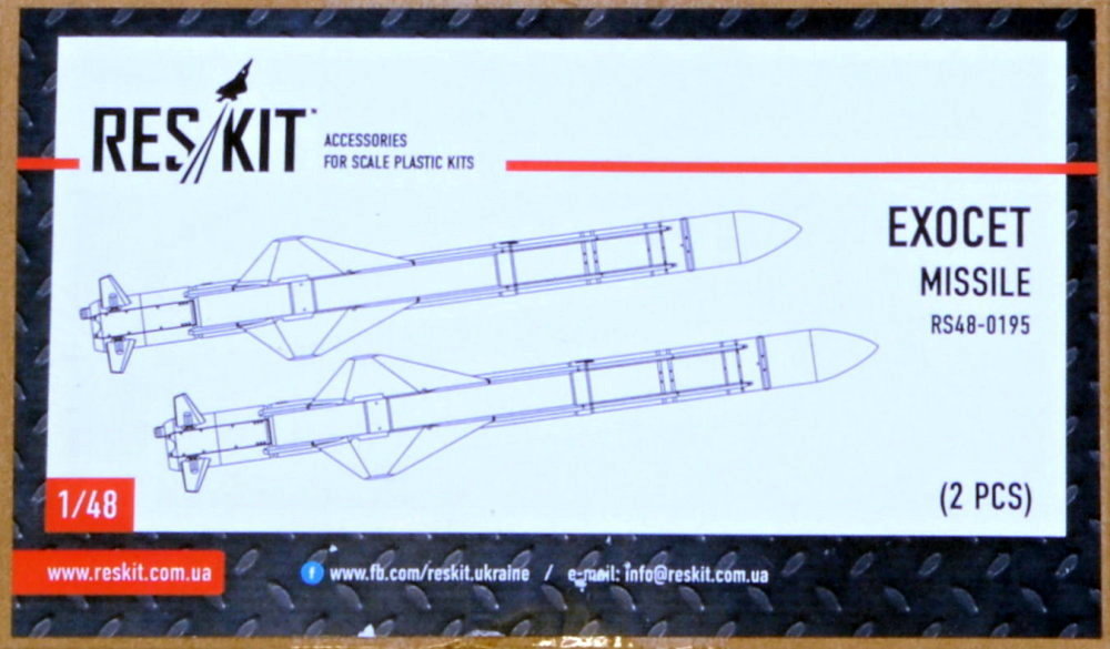 1/48 Exocet missile - 2 pcs. (KIN,KITTYH,AIRF)