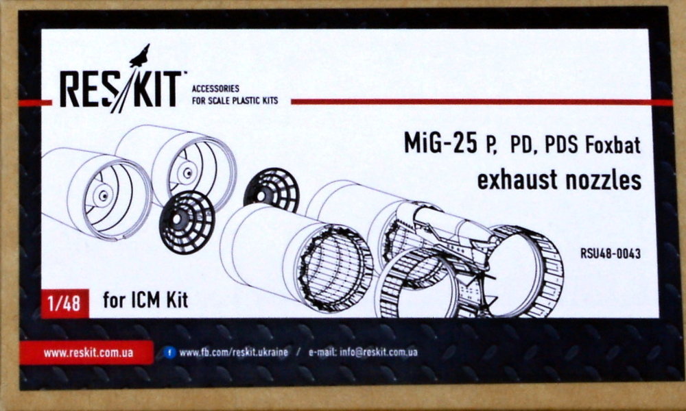 1/48 MiG-25 P, PD, PDS exhhaust nozzles (ICM)