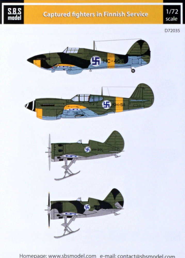 1/72 Decal Captured Fighters in Finnish Service