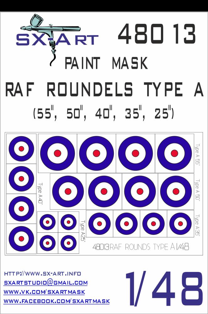 1/48 RAF Roundels Type A Painting Mask
