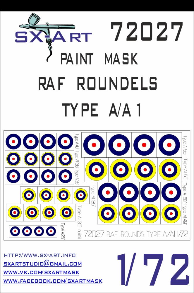 1/72 RAF Roundels Type A/A1 Painting Mask