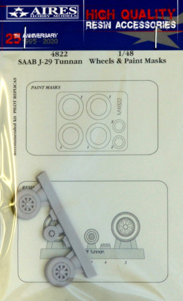 1/48 J-29 Tunnan wheels & paint masks (PIL.REPL.)