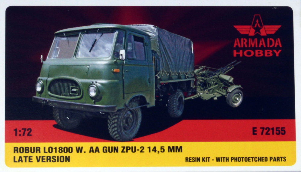 1/72 ROBUR LO1800 w/ AA Gun ZPU-2 14,5mm Late