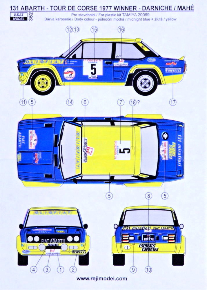 1/20 Fiat 131 Abarth Tour de Corse 1977 Winner