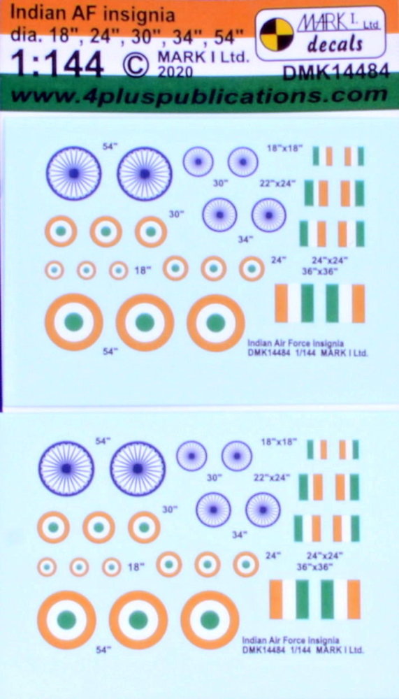 1/144 Decals Indian AF insignia (2 sets)