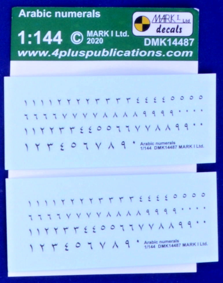 1/144 Decals Arabic numerals - black (2 sets)