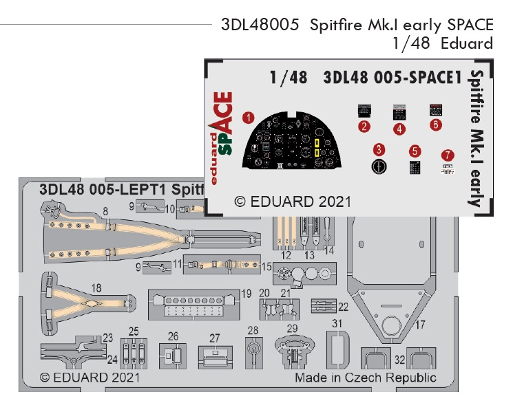 1/48 Spitfire Mk.I early SPACE 3D (EDU)