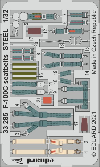 1/32 F-100C seatbelts STEEL (TRUMP)
