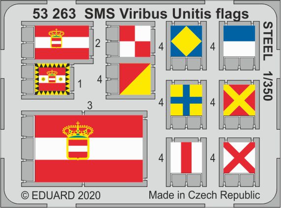 SET 1/350 SMS Viribus Unitis flags STEEL (TRUMP)