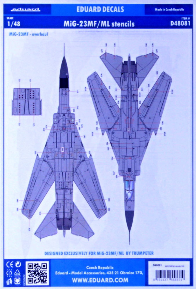 1/48 MiG-23MF/ML stencils (TRUMP)