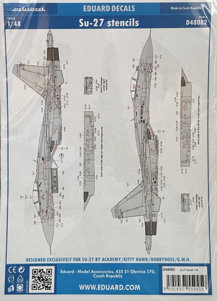 1/48 Decals Su-27 stencils (ACAD/HOBBYB/GWH)