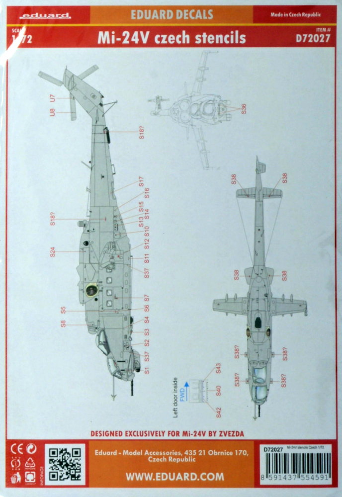 1/72 Decals Mi-24V stencils Czech (ZVE)