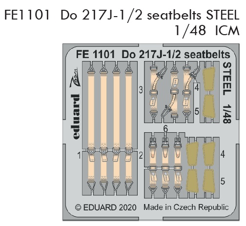 1/48 Do 217J-1/2 seatbelts STEEL (ICM)