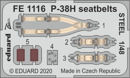 1/48 P-38H seatbelts STEEL (TAM)