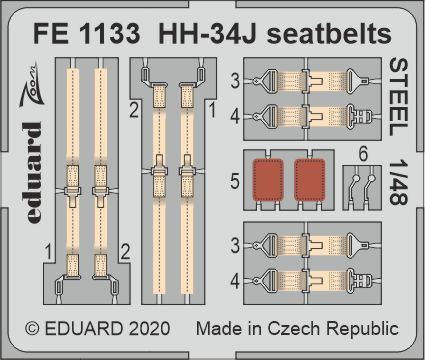 1/48 HH-34J seatbelts STEEL (TRUMP)