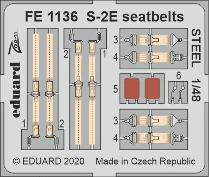 1/48 S-2E seatbelts STEEL (KIN)
