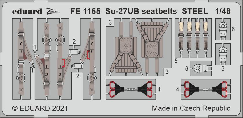 1/48 Su-27UB seatbelts STEEL (G.W.H.)