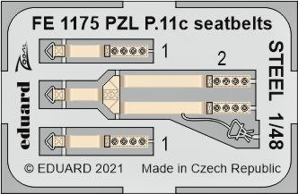 1/48 PZL P.11c seatbelts STEEL (ARMA H.)
