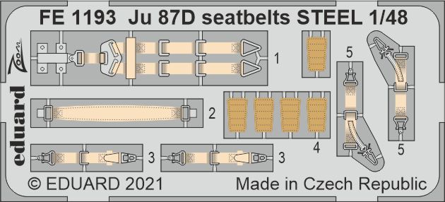 1/48 Ju 87D seatbelts STEEL (HAS / H.2000)