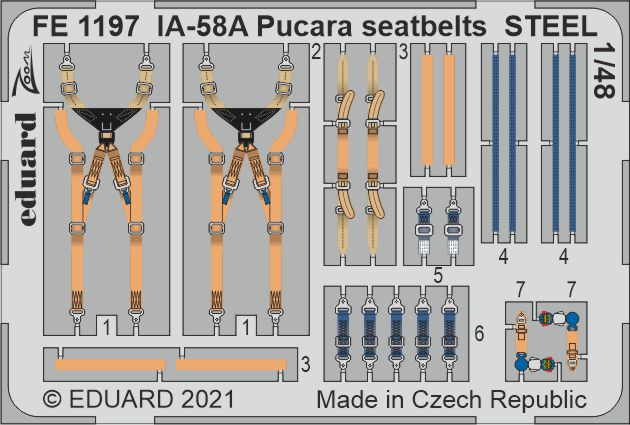 1/48 IA-58A Pucara seatbelts STEEL (KIN)