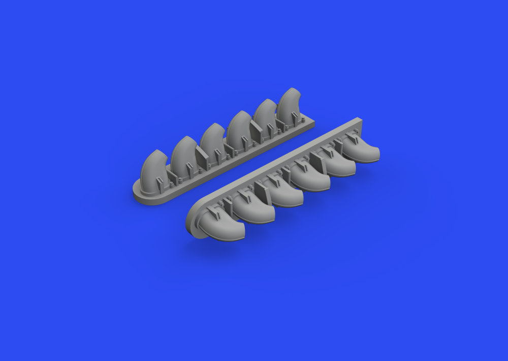 BRASSIN 1/32 P-40E exhaust stacks (TRUMP)
