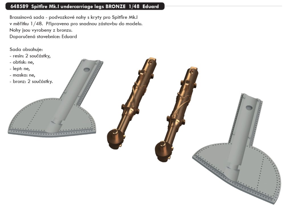 BRASSIN 1/48 Spitfire Mk.I undercarr.legs BRONZE